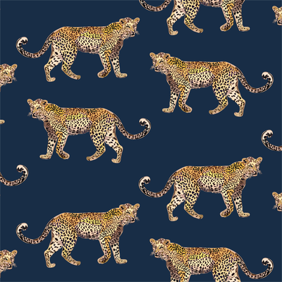 Wallpaper 8x10 Sample / Navy Cheetahs Wallpaper Katie Kime Design