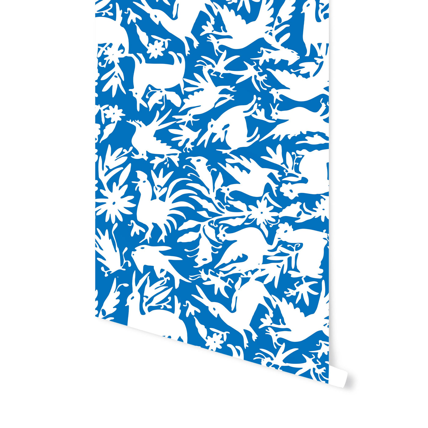 Wallpaper Double Roll / Blue White Otomi Wallpaper Katie Kime Design