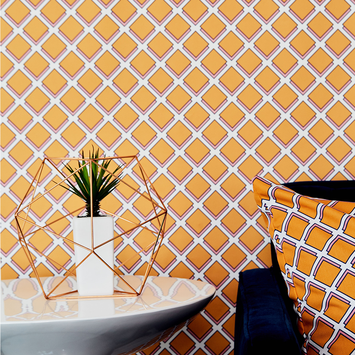 Wallpaper Double Roll - Orange Parker Wallpaper Katie Kime Design