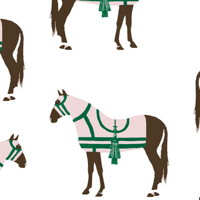 Wallpaper Double Roll / Green Horse & Tassel Wallpaper Katie Kime Design