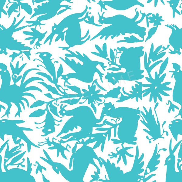 Wallpaper Double Roll / Turquoise Otomi Wallpaper Katie Kime Design
